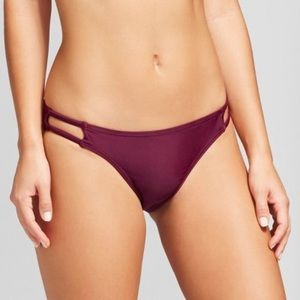 NWT Women strappy cheeky bikini bottom Wild Cherry